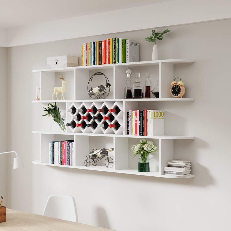 实木墙上酒柜吊柜壁挂墙壁红酒架置物架简约墙壁柜储物柜餐厅挂柜