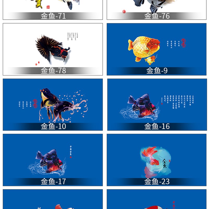 定制金鱼鱼缸背景纸兰寿泰狮鹅头红造景壁画3d效果立体60cmx40cm