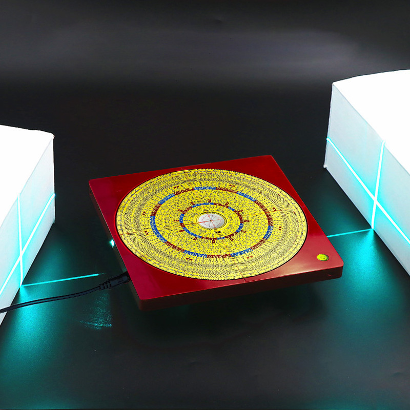 激光红外线罗盘高精度专业纯铜电子八卦实木三元三合综合罗盘支架