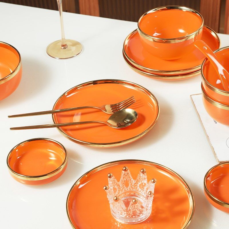 陶瓷盘子个性日式餐具西餐盘创意家用菜盘圆形牛排盘餐盘深盘汤盘