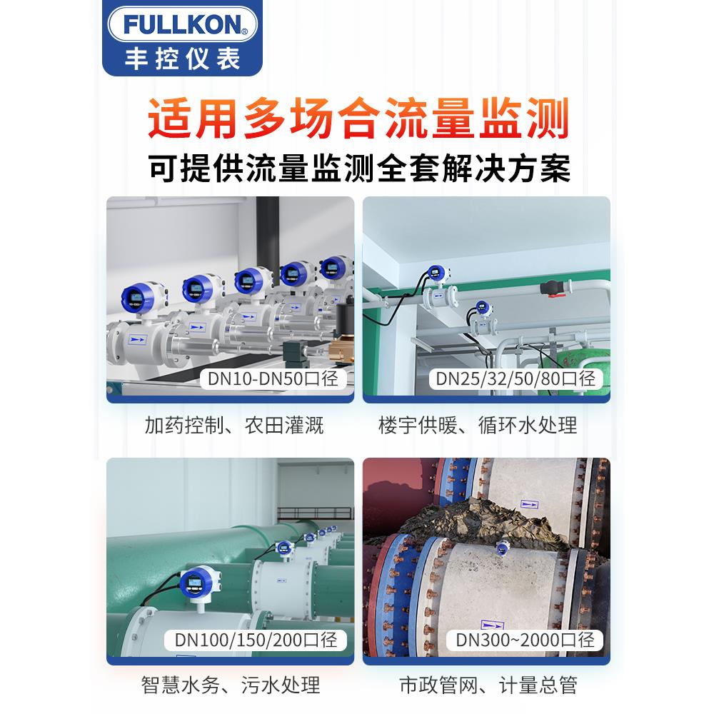 丰控智能电磁流量计管道式dn25/50/100/150/200/250/300/500/1000