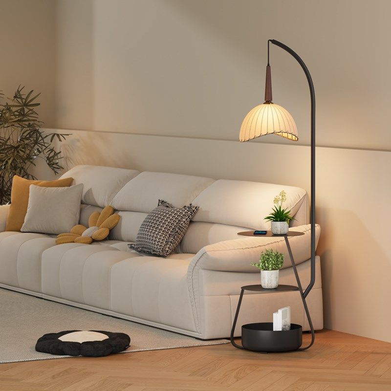 落地灯客厅沙发旁法式复古置物架茶几灯卧室床头柜一体台灯氛围灯,家装灯饰光源,装饰落地灯,淘宝优惠券,粉丝福利购,淘宝优惠卷