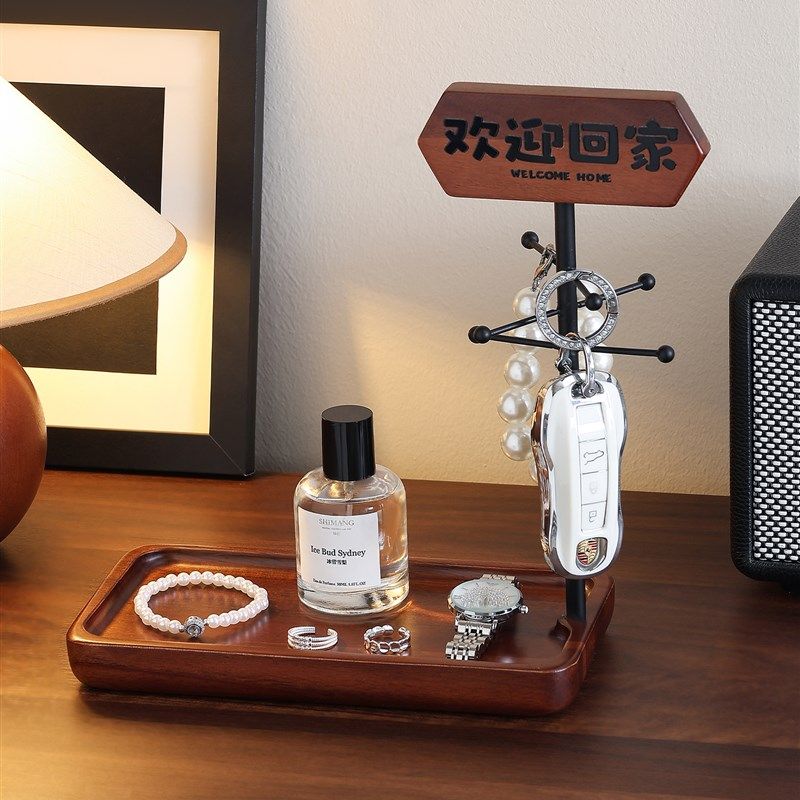 中古风入户玄关钥匙收纳摆件家居好物实木置物架客厅鞋柜卧室装饰,家居饰品,装饰摆件,淘宝优惠券,粉丝福利购,淘宝优惠卷