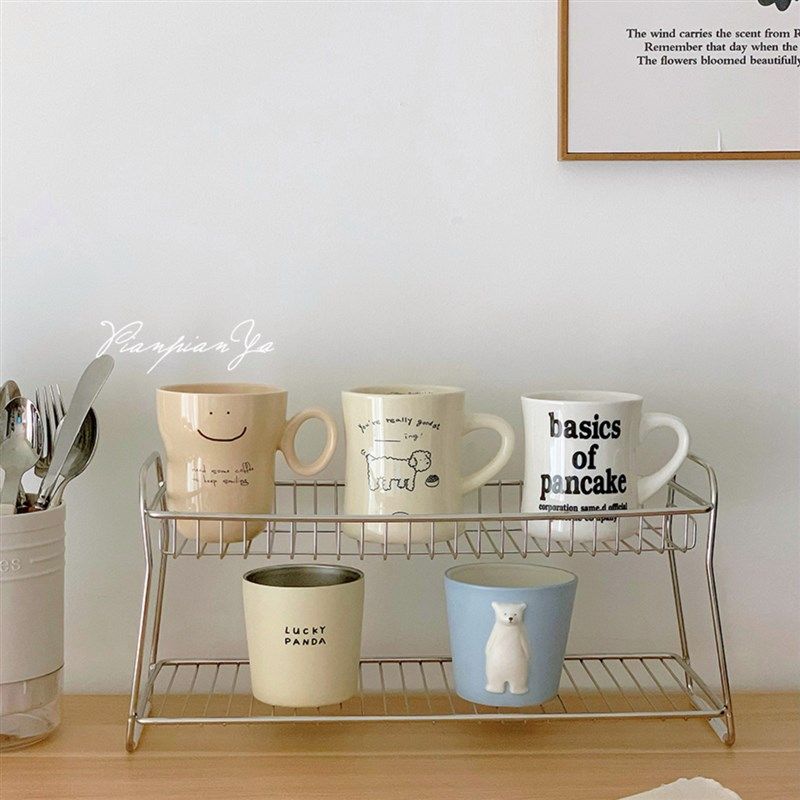 多功能双层置物架厨房不锈钢杯子调料收纳架多层台面整理收纳架,收纳整理,整理架/置物架/收纳架,淘宝优惠券,粉丝福利购,淘宝优惠卷