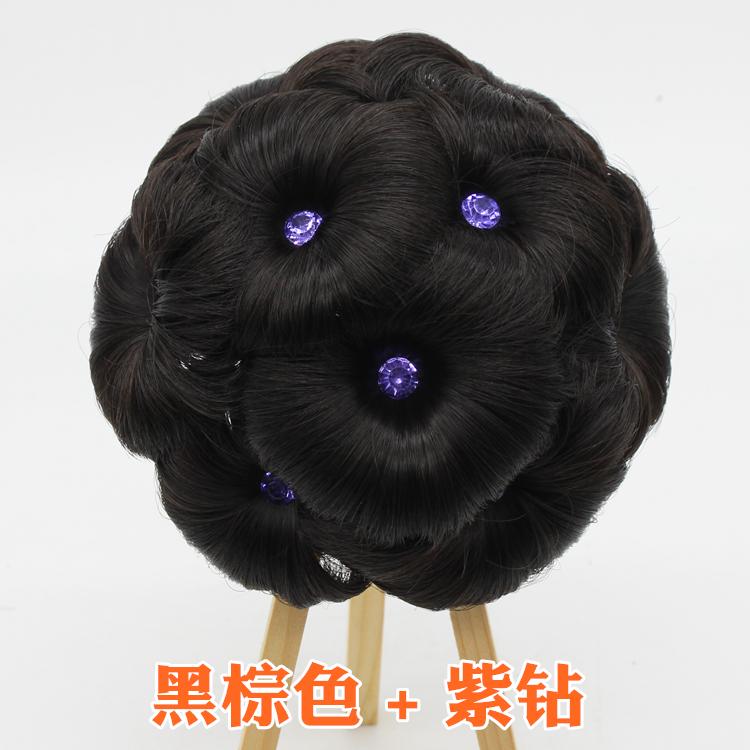 假发女带钻九朵花发包假发圈头花盘发器卷发夹子丸子头假头发饰品