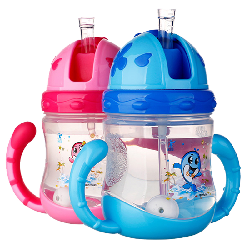 宝宝喝水杯子带吸管杯夏季防摔防呛1-3岁2儿童水壶水瓶婴儿学饮杯