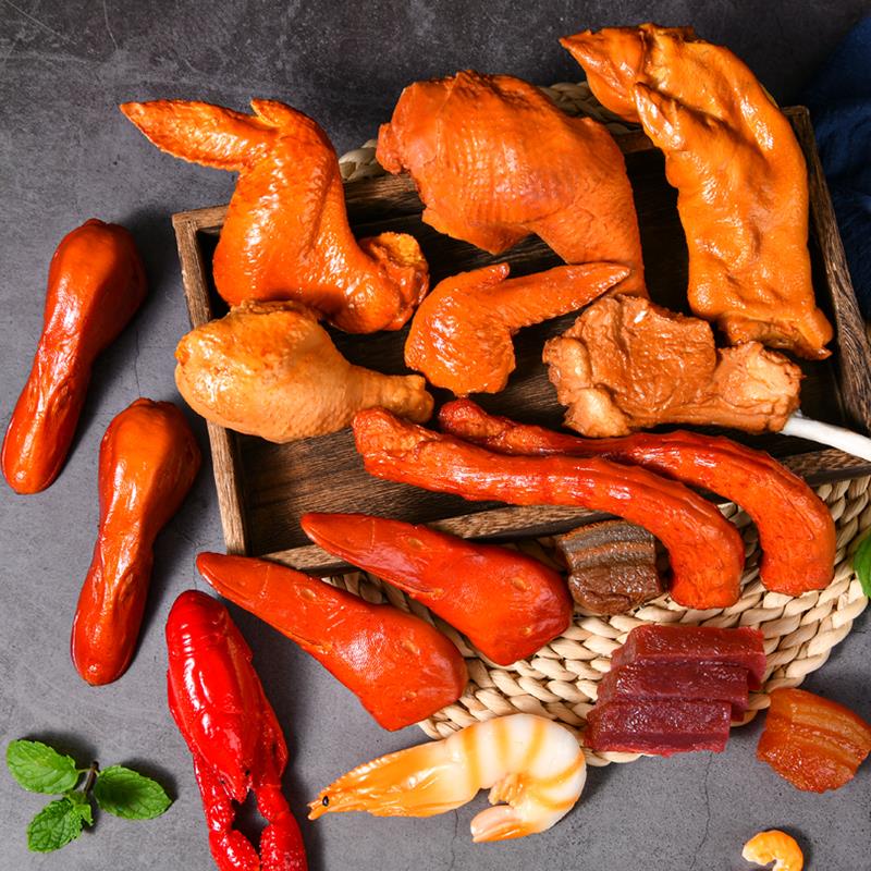 仿真牛排卤肉假鸭头鸭脖鸡腿烤鸡模型摆件西餐厅酒店装饰食品道具