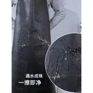 大码防水防油PU皮革围裙厨房工厂加厚围腰耐磨男女通用菜场工作服