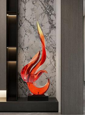 新款透明树脂摆饰样板房装饰酒店大堂客厅会所玄关抽象雕塑艺术品