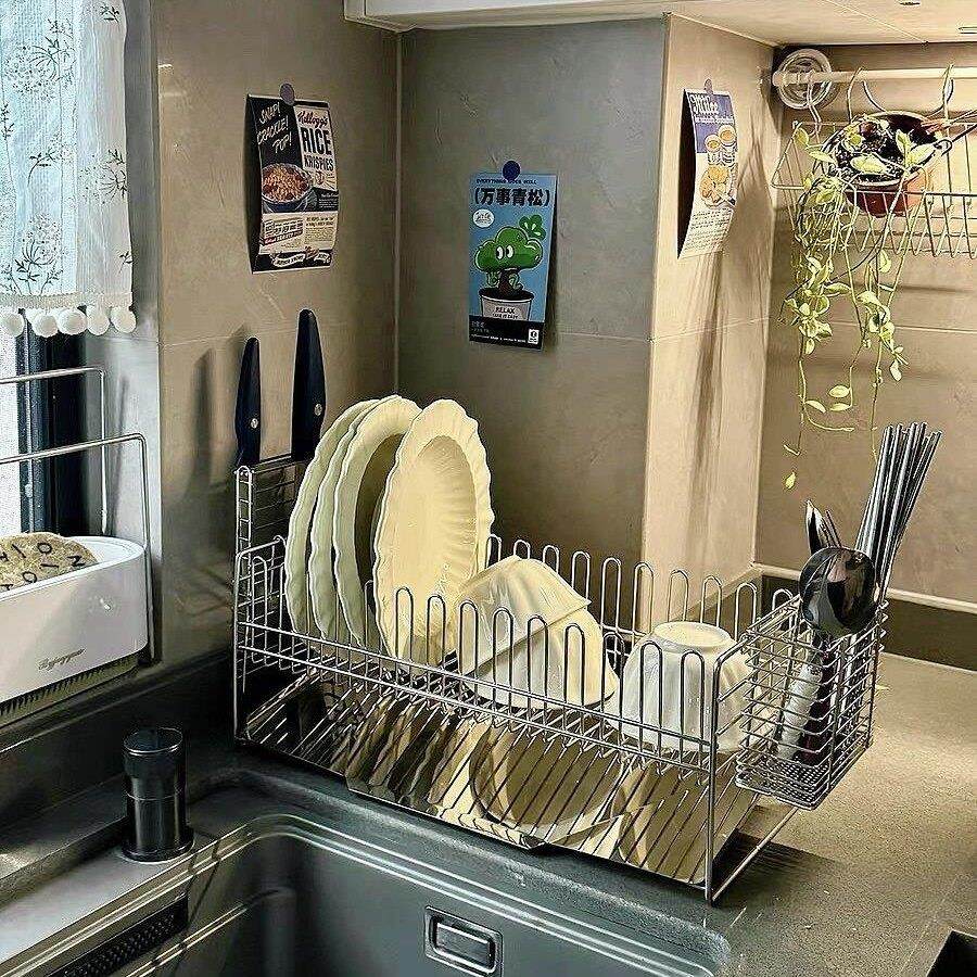 不锈钢碟架厨房储物架家用水槽刀排水储物架台面多功能水杯架,厨房/烹饪用具,碗架,淘宝优惠券,粉丝福利购,淘宝优惠卷