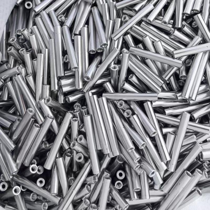 【M3D5本色铝柱】铝合金长螺母圆形柱m3联接拉杆机棒双内牙间隔柱