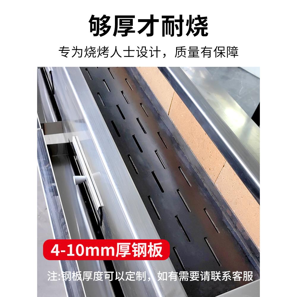 可定制不锈钢加厚烧鸟炉烧烤炉加厚不锈钢带抽屉木炭烧烤炉子商用