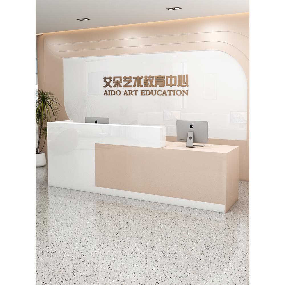 简约前台桌接待台培训公司烤漆服装店转角理发店小吧台收银台柜台