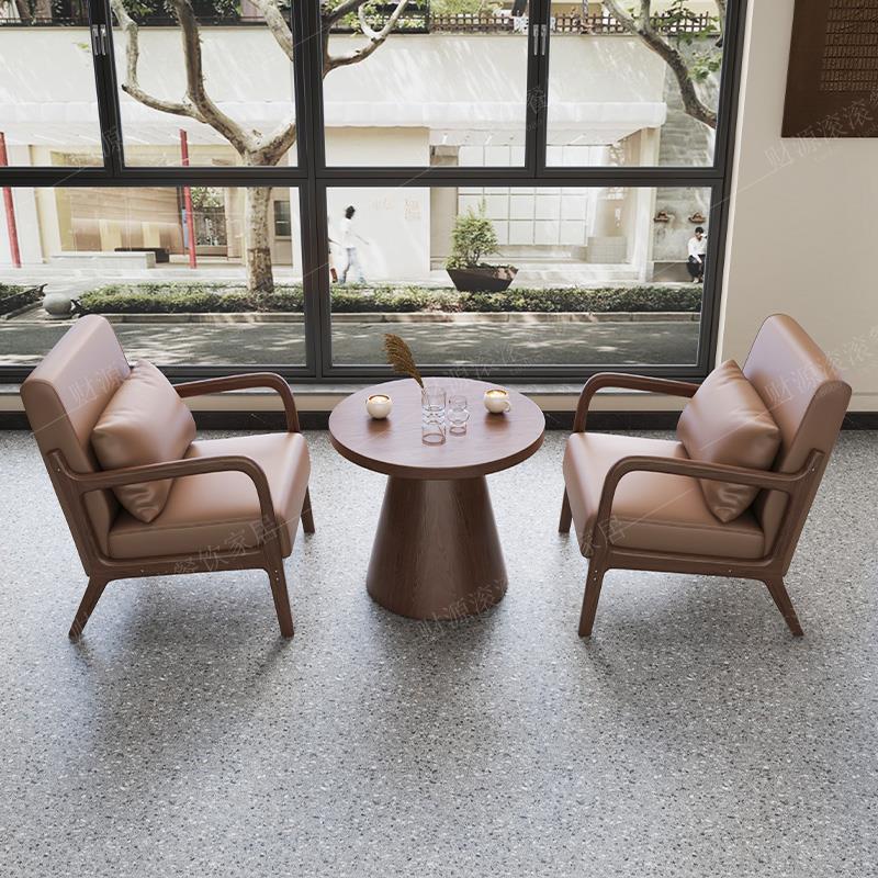 复古咖啡厅桌椅组合民宿酒店奶茶店高档沙发洽谈会客接待休闲商用