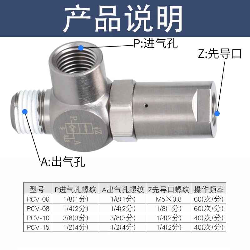 诱导止回阀气动断气保压逆止阀PCV08接头PCV06 PCV10F止逆阀PCV15