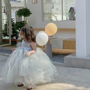 童裝 連衣裙夏網(wǎng)紗公主裙蓬蓬裙寶寶生日禮服洋氣裙子 2023女童春裝
