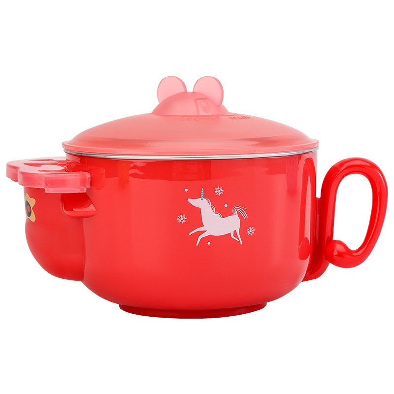 注水保温碗婴幼儿316不锈钢儿童碗感温叉勺牛奶杯宝宝餐具辅食碗