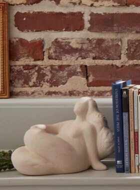 西岱岛家居 出口北欧家居陶瓷胖女人雕塑磨砂摆件软装饰奶油风