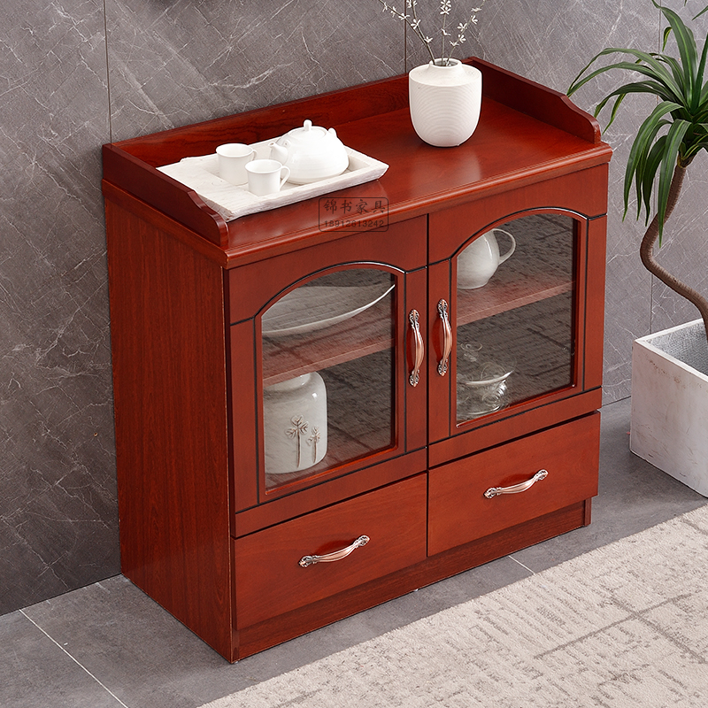 茶水柜办公室矮柜玻璃门收纳柜会议厅墙柜带抽屉茶具置物木柜包邮