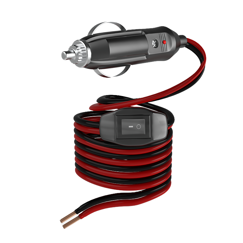 车载点烟器连接线转换头汽车点烟器插头带线开关延长线大功率母座