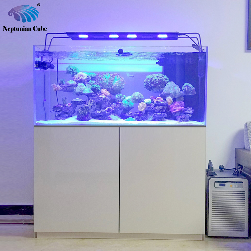 S系列鱼缸中型海水缸大型客厅水族箱海超白玻璃魔方珊瑚缸底滤缸