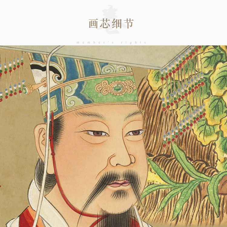 三皇五帝画像 伏羲神农炎帝黄帝尧舜皇帝人物卷轴挂画 绢布装饰画