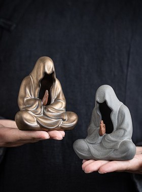 创意无相佛摆件陶瓷人物工艺品客厅书房茶室禅意空间装饰造景摆设