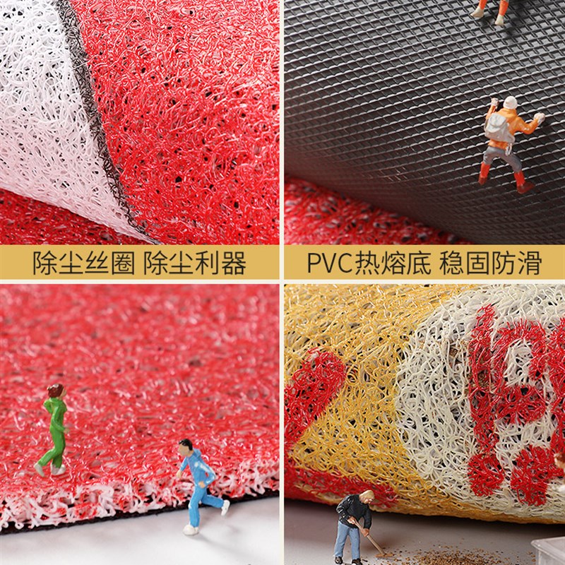 入户门地垫进门门口脚垫玄关2023新款红色丝圈门垫进户门耐脏地毯