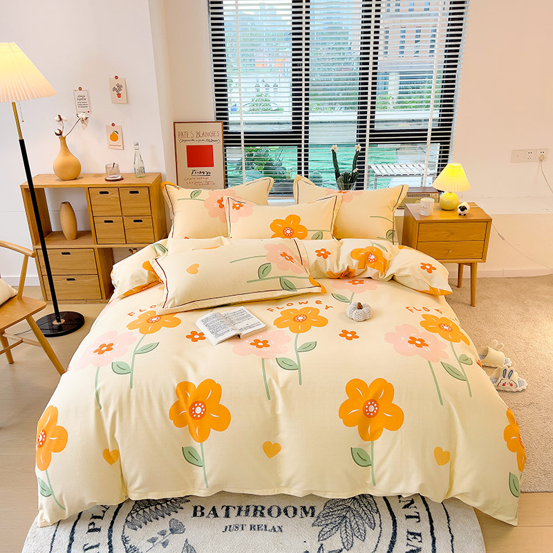 加厚纯棉磨毛被套单件花卉全棉学生宿舍单人双人被罩被子套被芯套
