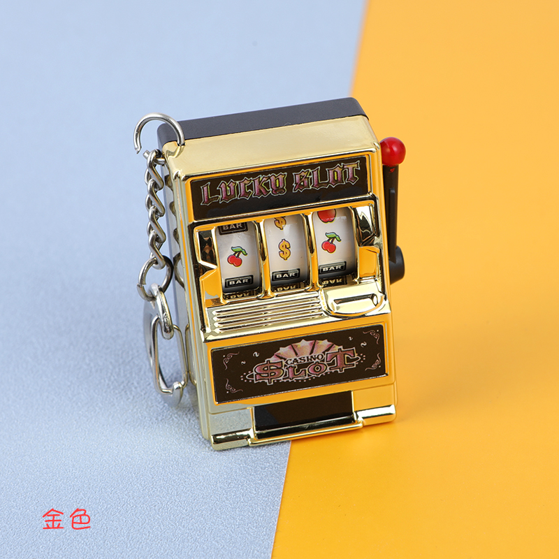 迷你老虎机可玩钥匙扣创意手掌小玩意送儿子小礼物纪念品抽奖机