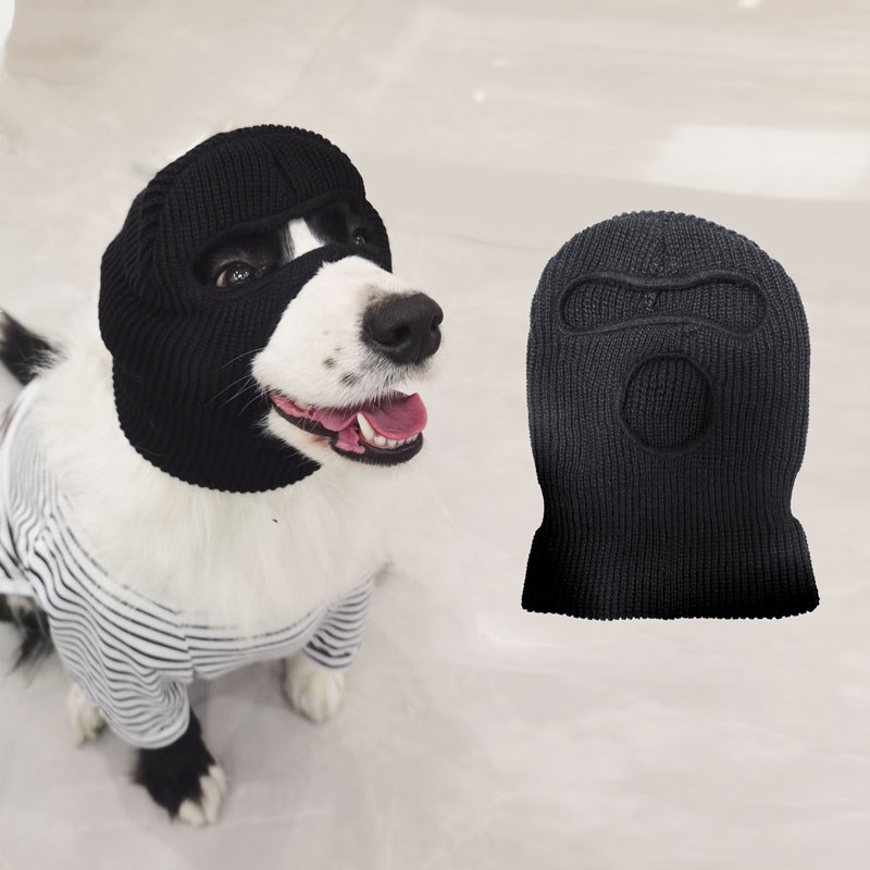 狗头套可爱搞笑狗匪头套粉色黑色面具帽子金毛冬季保暖三孔帽防风