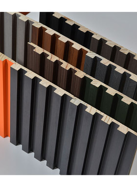 网红实木格栅装饰板轻奢电视背景墙木格栅条吊顶凹凸长城板护墙板