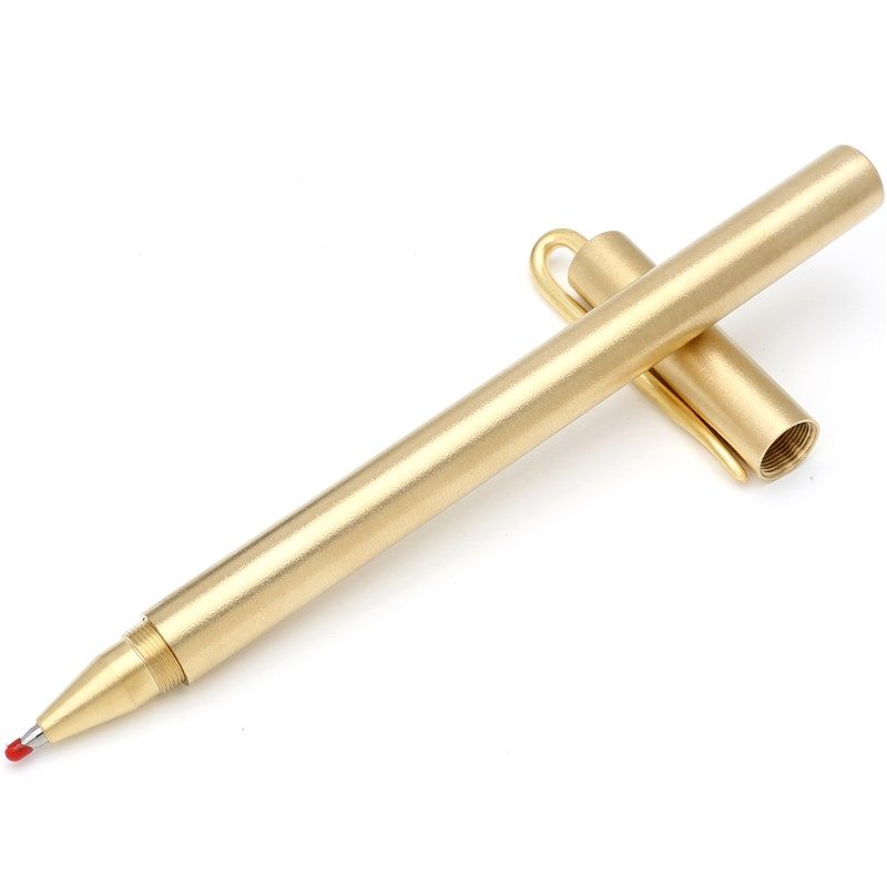 免费刻字复古纯黄铜笔金属中性笔商务签字笔定制刻名字水笔送男生
