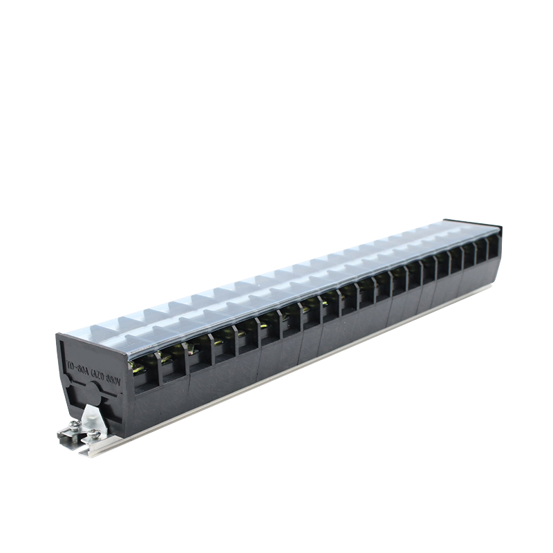 TD-6020导轨式接线端子板排20位20P/60A大电流接线盒柱电线连接器