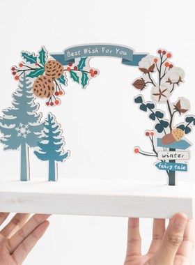 阿楹 美式治愈女孩卧室摆件冬季床头餐桌柜工位圣诞家居饰品礼物