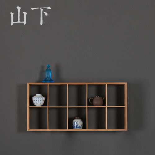 博古架挂墙竹制多宝阁墙上茶壶茶具收纳格子架置物架玄关装饰壁挂