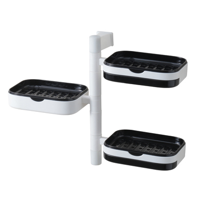 肥皂盒吸盘壁挂式浴室卫生间香皂盒双层免打孔旋转沥水香皂置物架