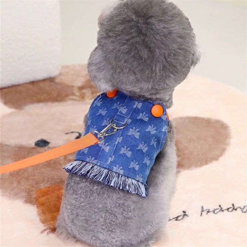 宠物小型犬外出背心式胸背带泰迪比熊博美猫咪遛狗小狗狗牵引绳子