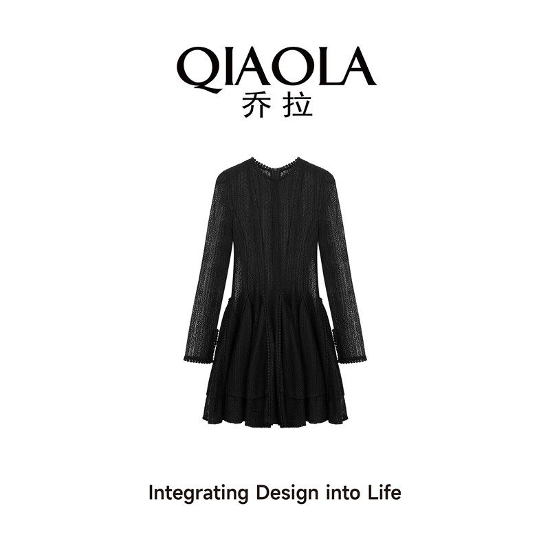 乔拉【魅影星辰】时尚套装女黑色吊带连衣裙设计感镂空长袖长裙子,女装/女士精品,时尚套装,淘宝优惠券,粉丝福利购,淘宝优惠卷