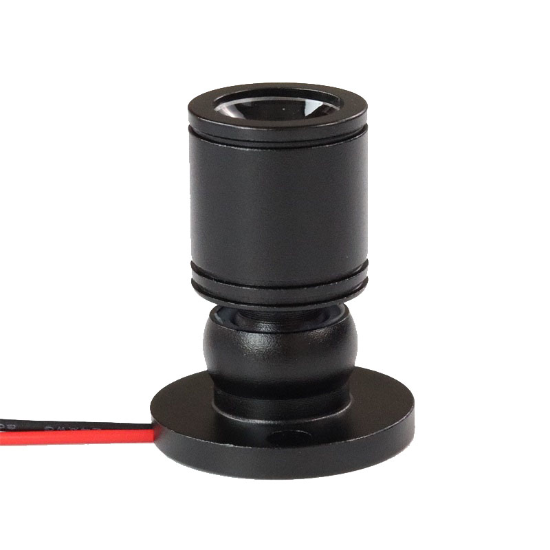 led电池盒一拖二小射灯展示柜台手办模型1W彩色简约迷你聚光灯泡