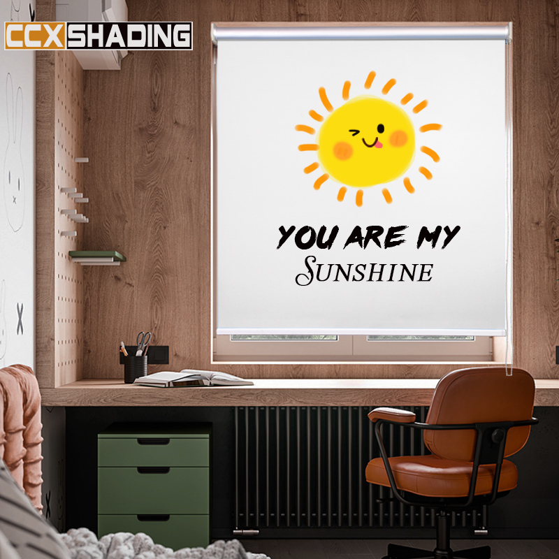 厨房浴室卫生间防水防油遮阳窗帘免打孔安装拉珠升降遮光卷帘窗帘