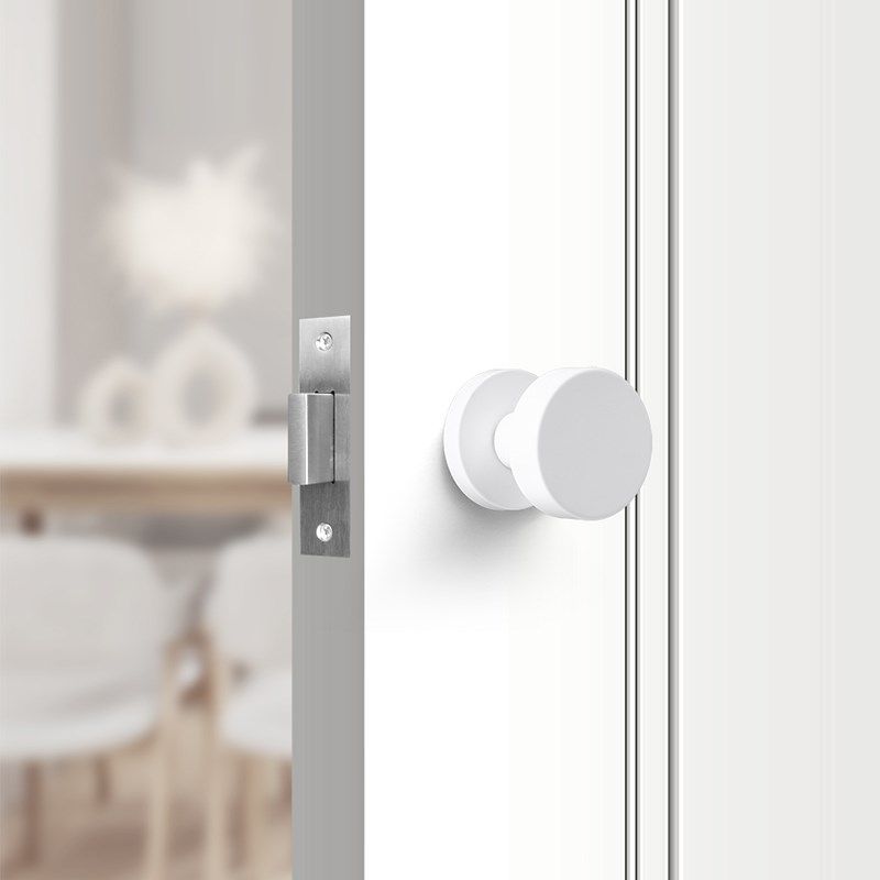 隐形门锁专用卧室静音简易通用把手白色黑隐藏圆形房间室内单面锁