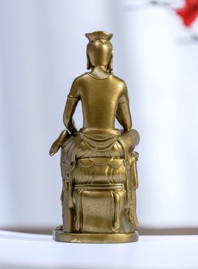 宝冠思惟弥勒菩萨摆件黄铜佛像迷你小随身佛书房茶空间禅意装饰品
