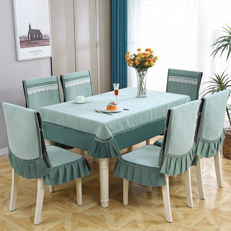 黑白餐桌布椅垫椅套套装家用椅子套罩雪尼尔加厚餐桌椅套轻奢24年,居家布艺,桌布,淘宝优惠券,粉丝福利购,淘宝优惠卷
