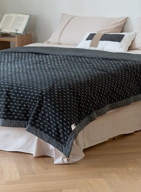 拾遗夏被 Refresh芮夫 纯棉提花夏凉被中性风黑色夏季可机洗水洗