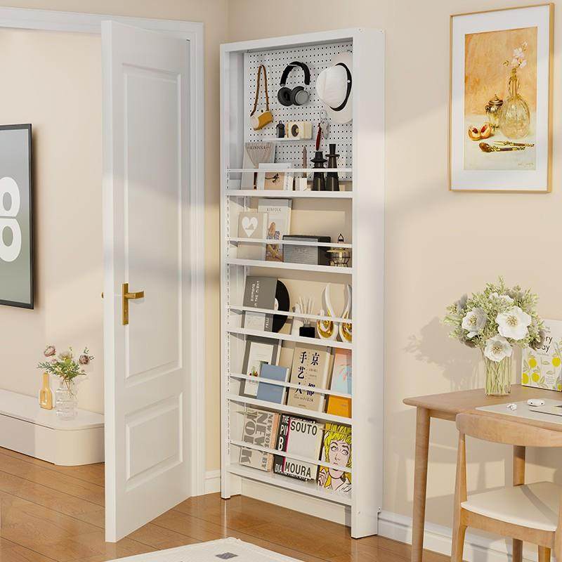 门后超薄钢制书架置物架落地一体靠墙窄款洞洞板儿童绘本架收纳架,住宅家具,书架,淘宝优惠券,粉丝福利购,淘宝优惠卷