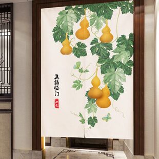 布艺门帘隔断帘卧室家用卫生间厕所厨房遮挡布帘子免打孔柜帘半帘