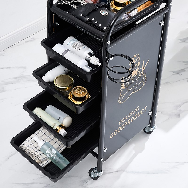 美发车发廊手推车杠车欧式美容C小推车理发店烫染工具车复古