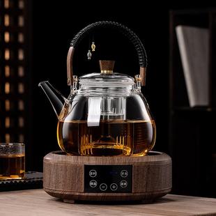 煮茶器茶壶蒸茶器电陶炉煮茶炉玻璃家用蒸汽全自动烧水壶 日式