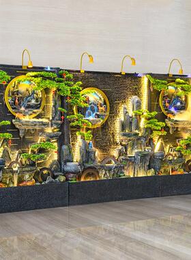 水幕墙流水屏风别墅庭院假山喷泉鱼池循环水招财公司景观装饰摆件